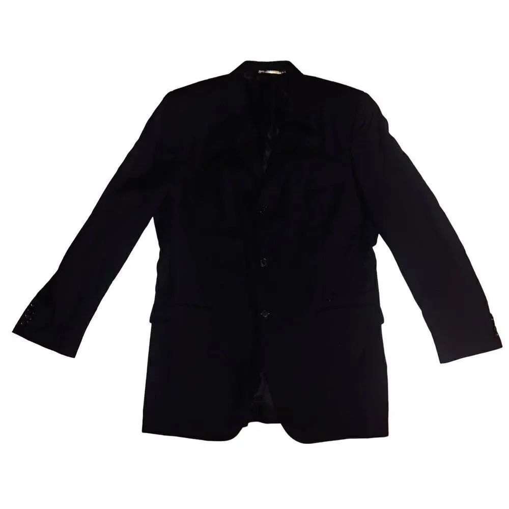 Dolce & Gabbana 3-Button Men's Wool Suit Jacket Black Size 44 Blazer